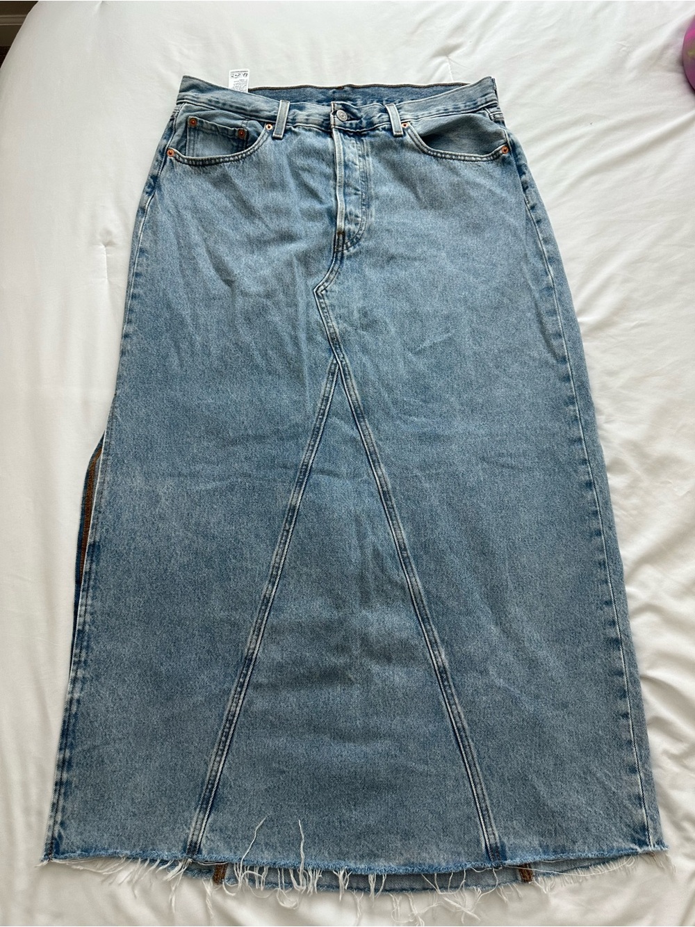 Levi's Light Blue Straight Denim Maxi Skirt